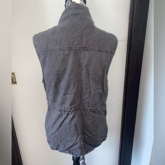 Per Se Size Large Grey Zipper and Button Up Vest with Drawstring Waist - Picture 13 of 15